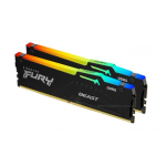 Kingston FURY Beast RGB - DDR5 - kit - 32 GB: 2 x 16 GB - DIMM 288-PIN - 4800 MHz / PC5-38400 - CL38 - 1.1 V - senza buffer - on-die ECC
